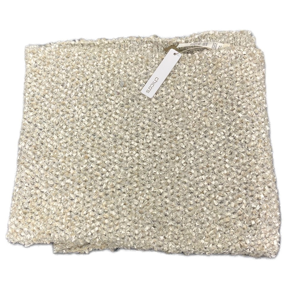 Chico’s NWT Crinkle Metallic Infused Infinity Scarf - Picture 1 of 5